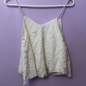 Lace white tank top